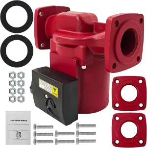 1/2 HP 115V Stainless Steel Circulator Pump replace for Grundfos UPS26-150SF 95906632 3 Speed Water Recirculating PumpPump w/Flange Circulating Pump for Boiler, Hydronic Heating, Coil Heating Solar