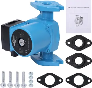3-Speed 1 Inch Hot Water Recirculating Pump, 1/8HP Booster Pump, 110-120V, Flange Circulation Pump for Water Heater/Floor Heating
