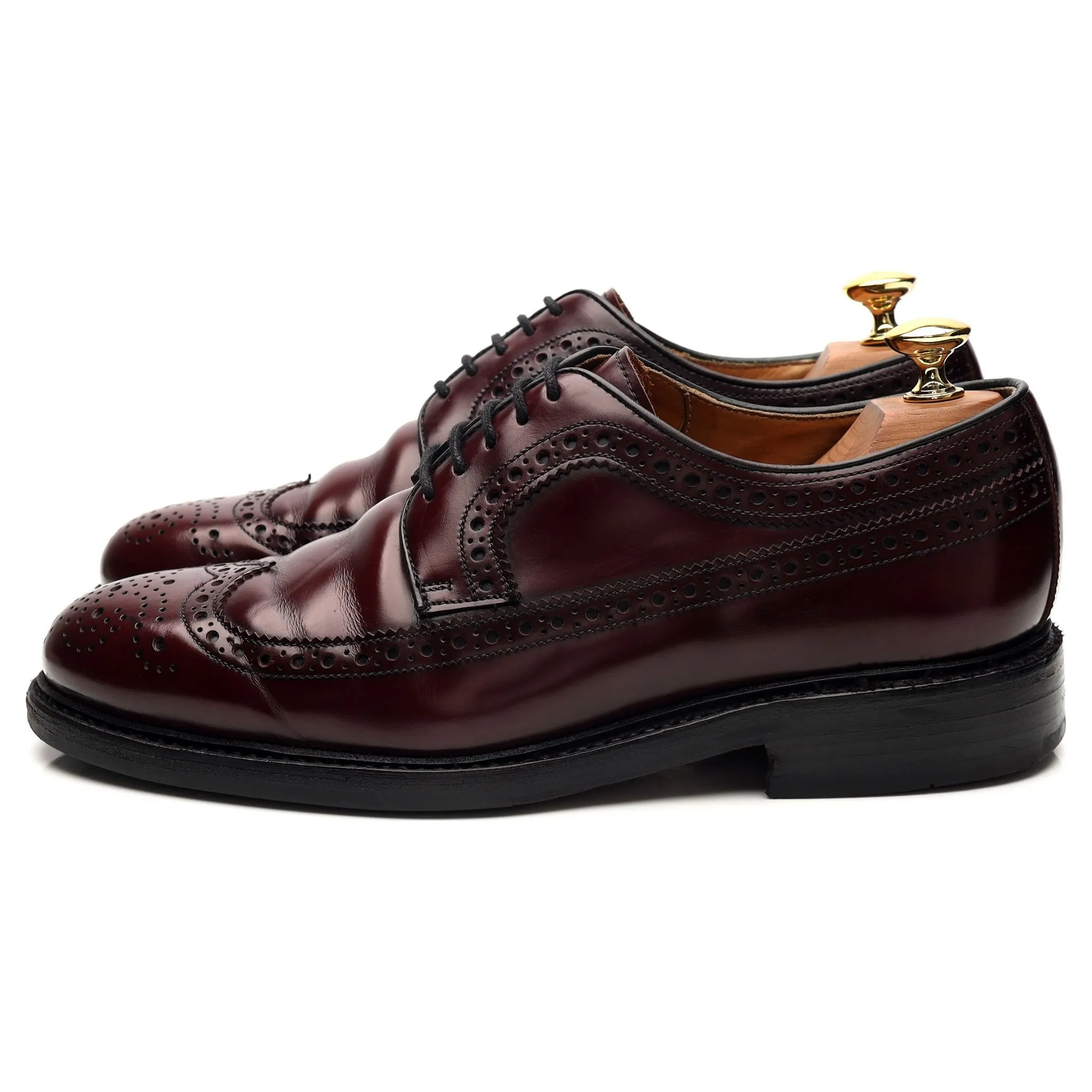 '3687' Burgundy Leather Derby Brogues UK 6.5