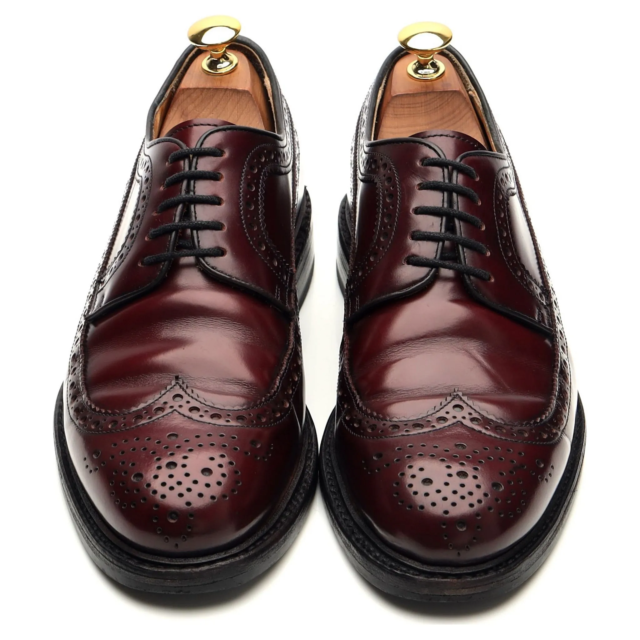 '3687' Burgundy Leather Derby Brogues UK 6.5