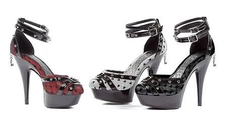 5 inch Stiletto Patent & Lace D’orsay Pump