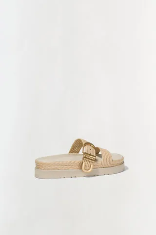 Aida Raffia Buckle Sandal Natural