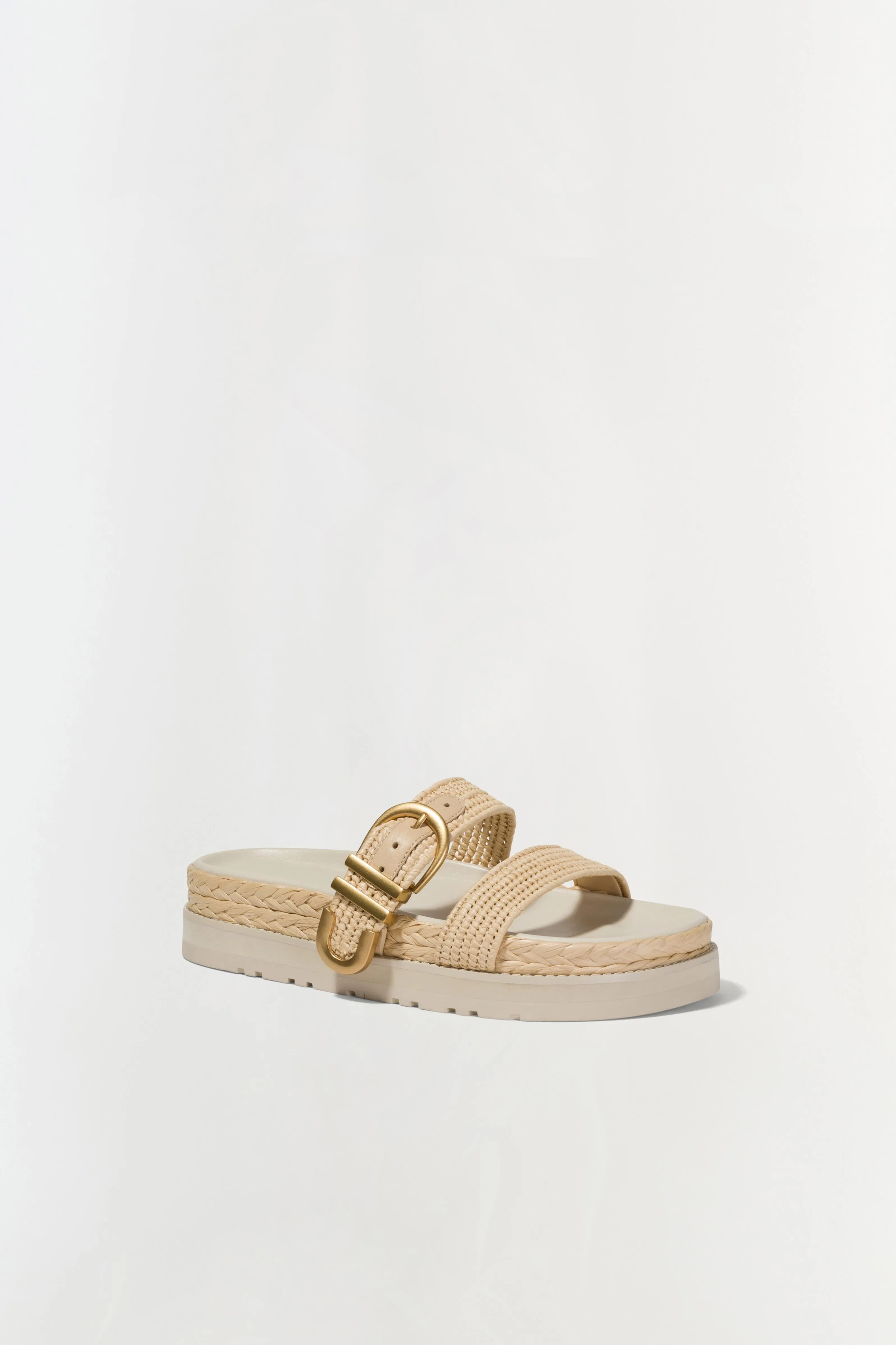 Aida Raffia Buckle Sandal Natural