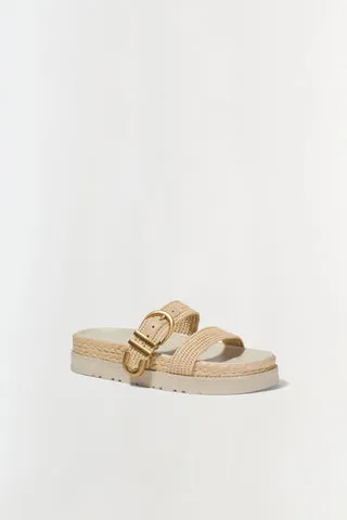 Aida Raffia Buckle Sandal Natural