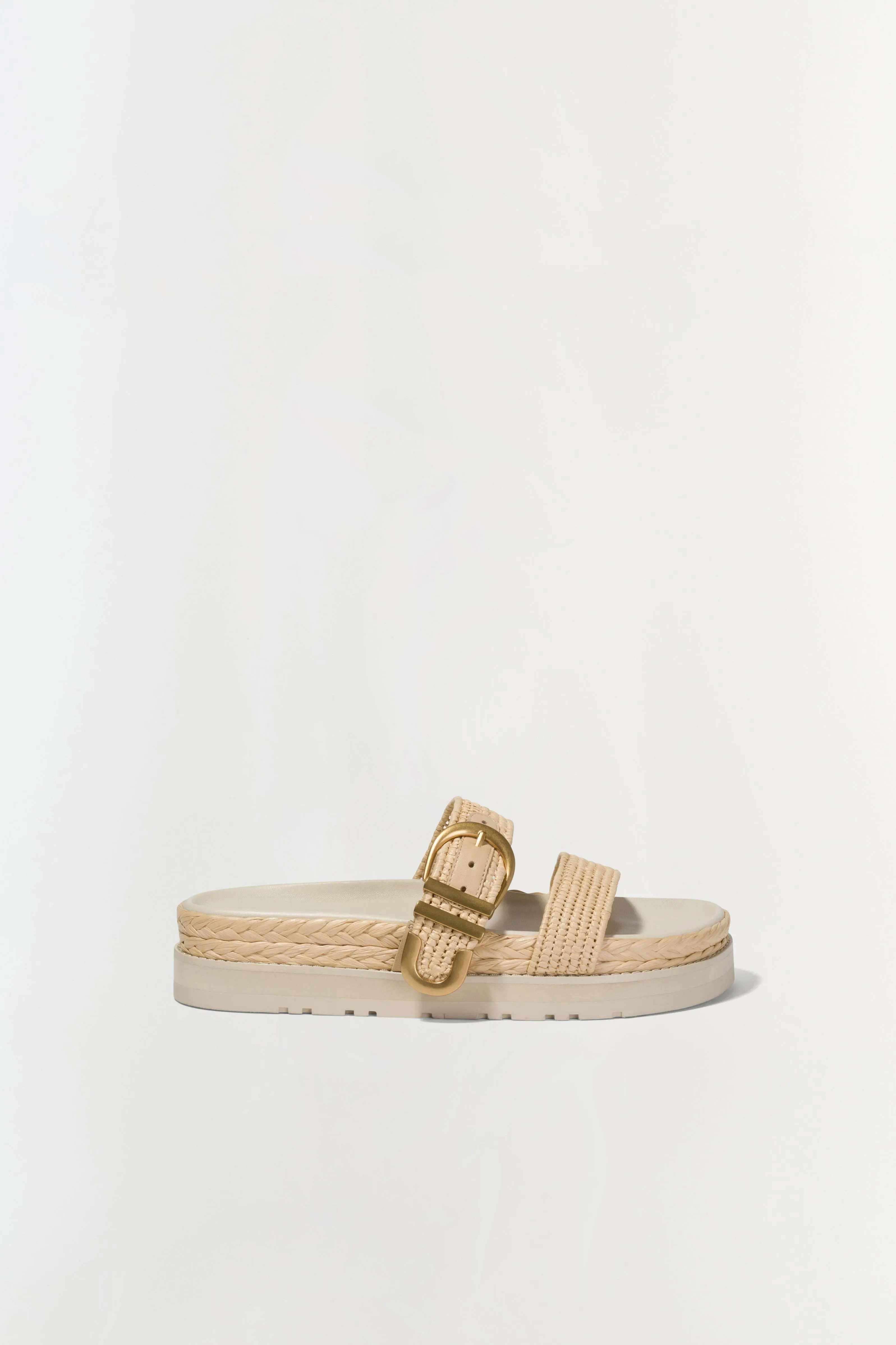 Aida Raffia Buckle Sandal Natural
