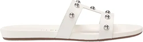 Anne Klein Women's ELY Slide Sandal, White Silver, 6.5