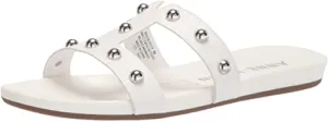Anne Klein Women's ELY Slide Sandal, White Silver, 6.5