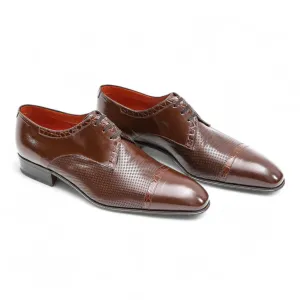 Artioli Mariano Men's Luxury Italian Shoes Perforated Kangaroo Leather / Alligator Derby (ART1021)