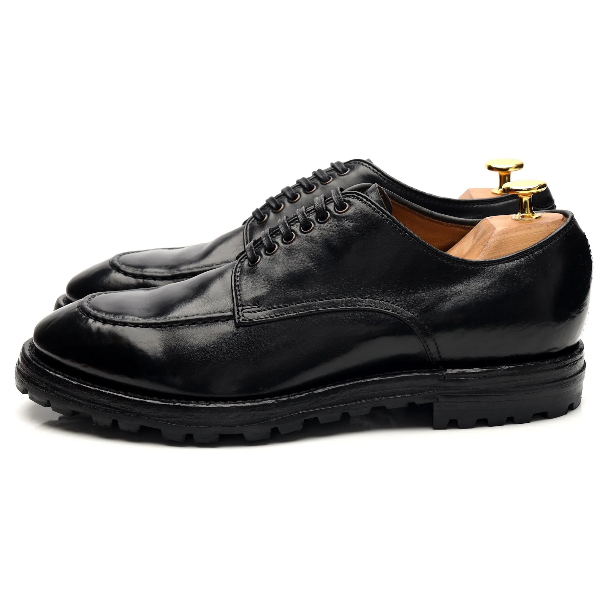 'Aspen 009' Black Leather Apron Derby UK 6 EU 39