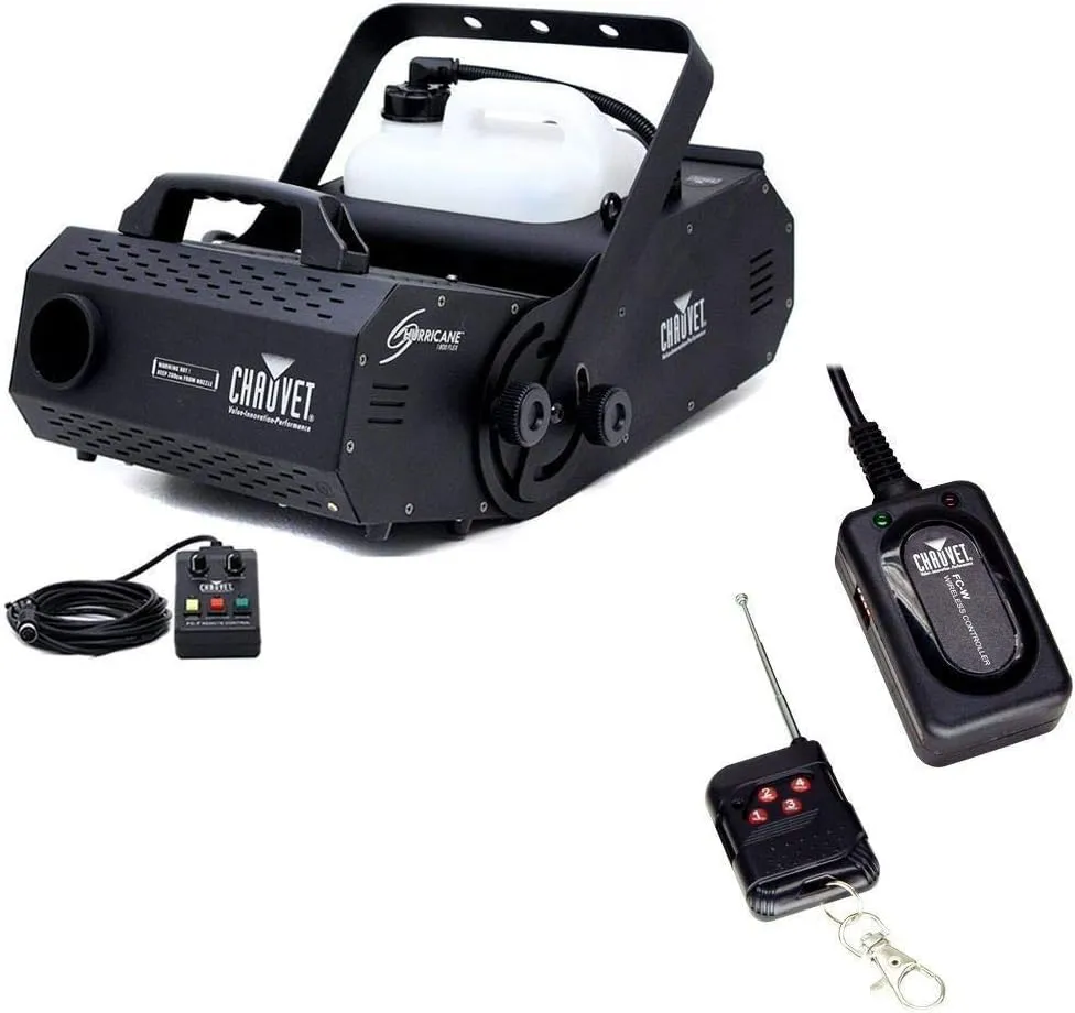 Audiosavings Bundle: Chauvet Hurricane H-1800 Flex Fog Machine Bundle with Chauvet FC-W Timer Wireless Remote (2 Items)