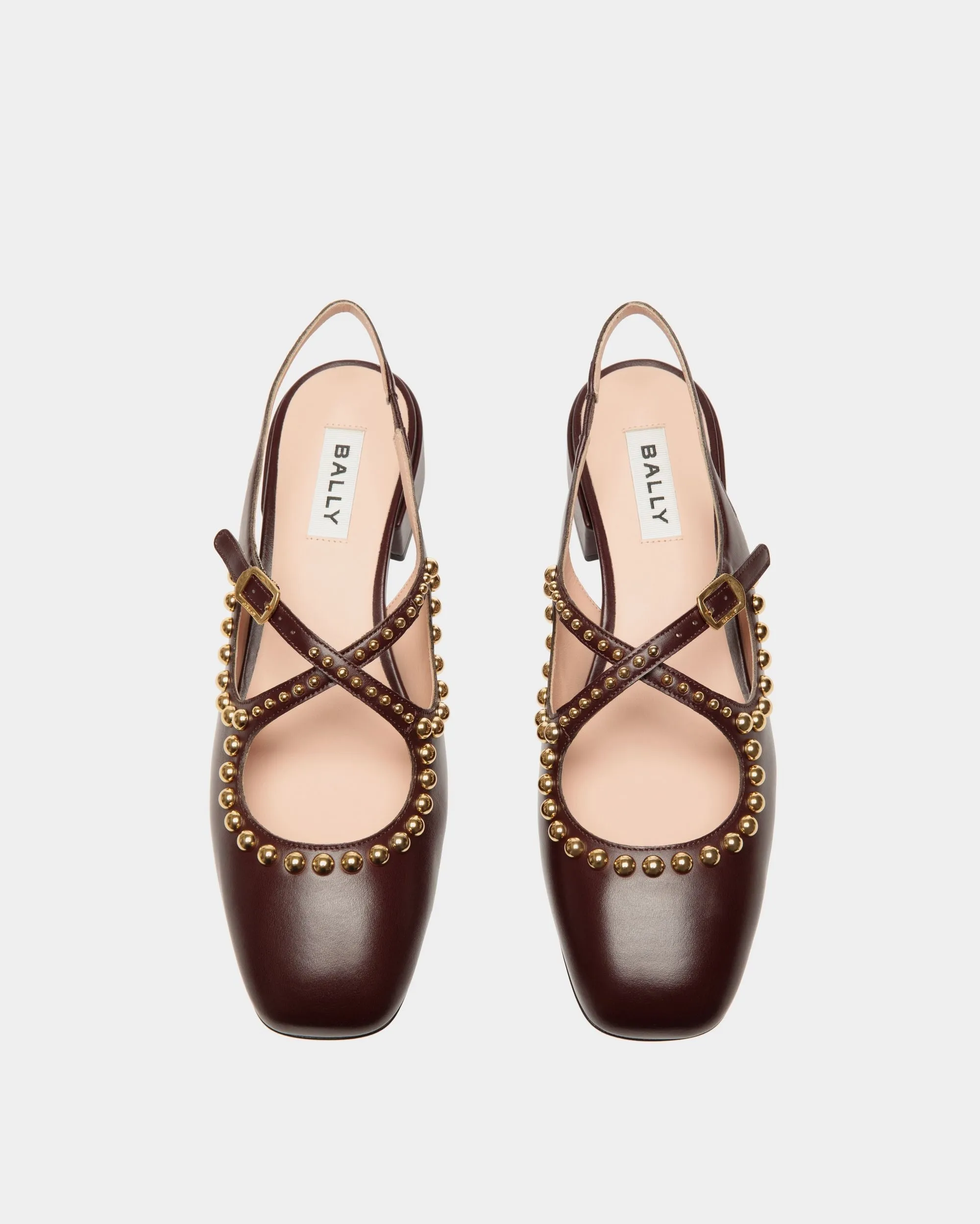 Ballyrina Slingback Pump in Deep Burgundy Leather