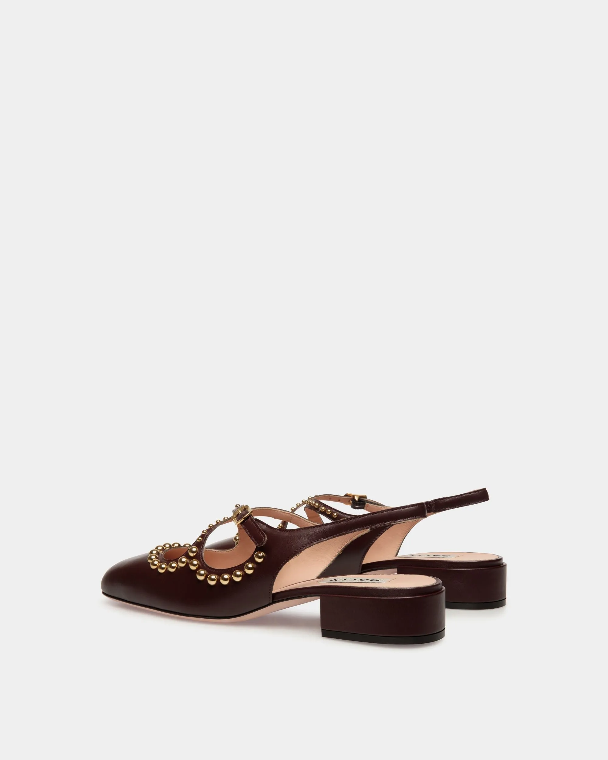 Ballyrina Slingback Pump in Deep Burgundy Leather