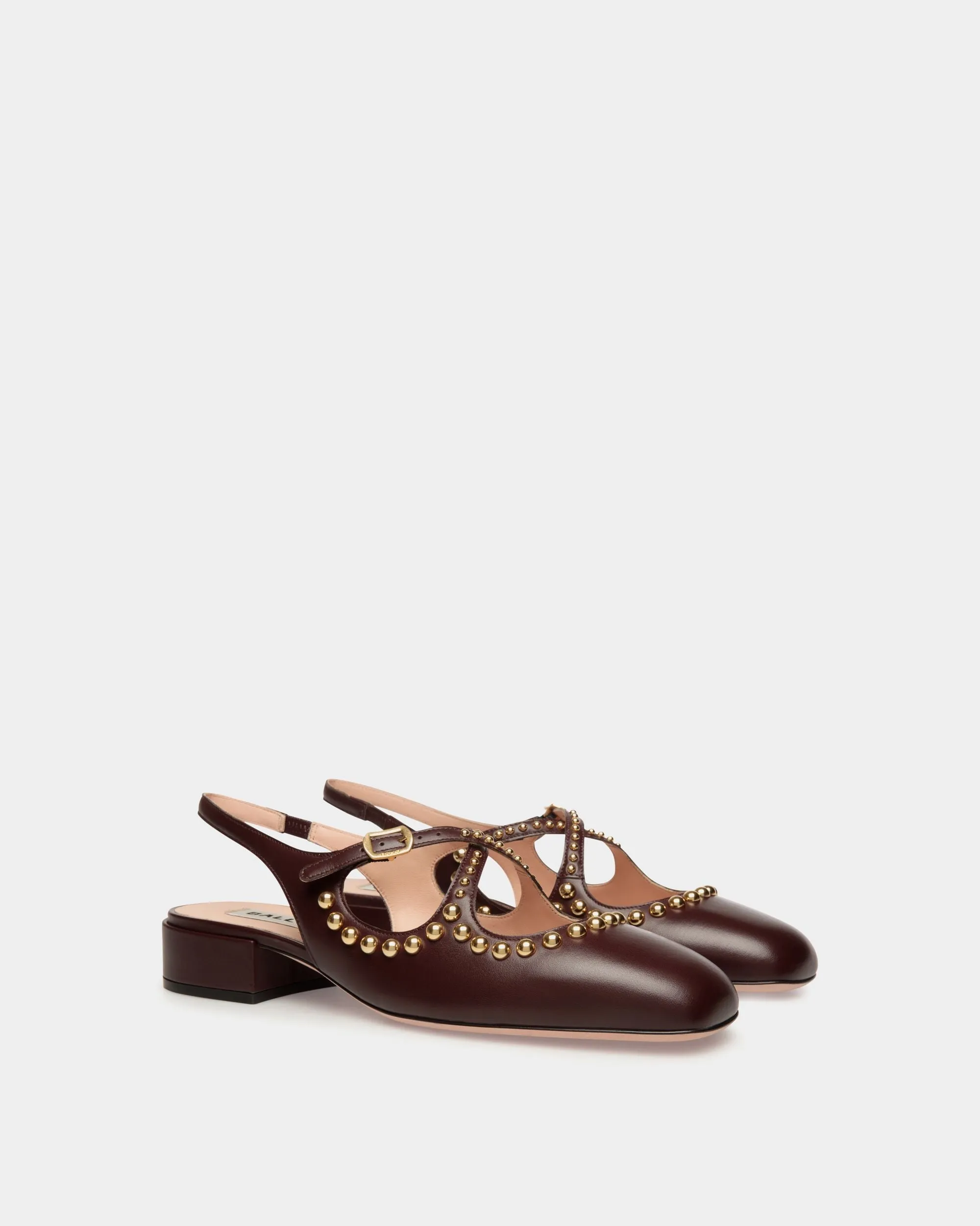 Ballyrina Slingback Pump in Deep Burgundy Leather
