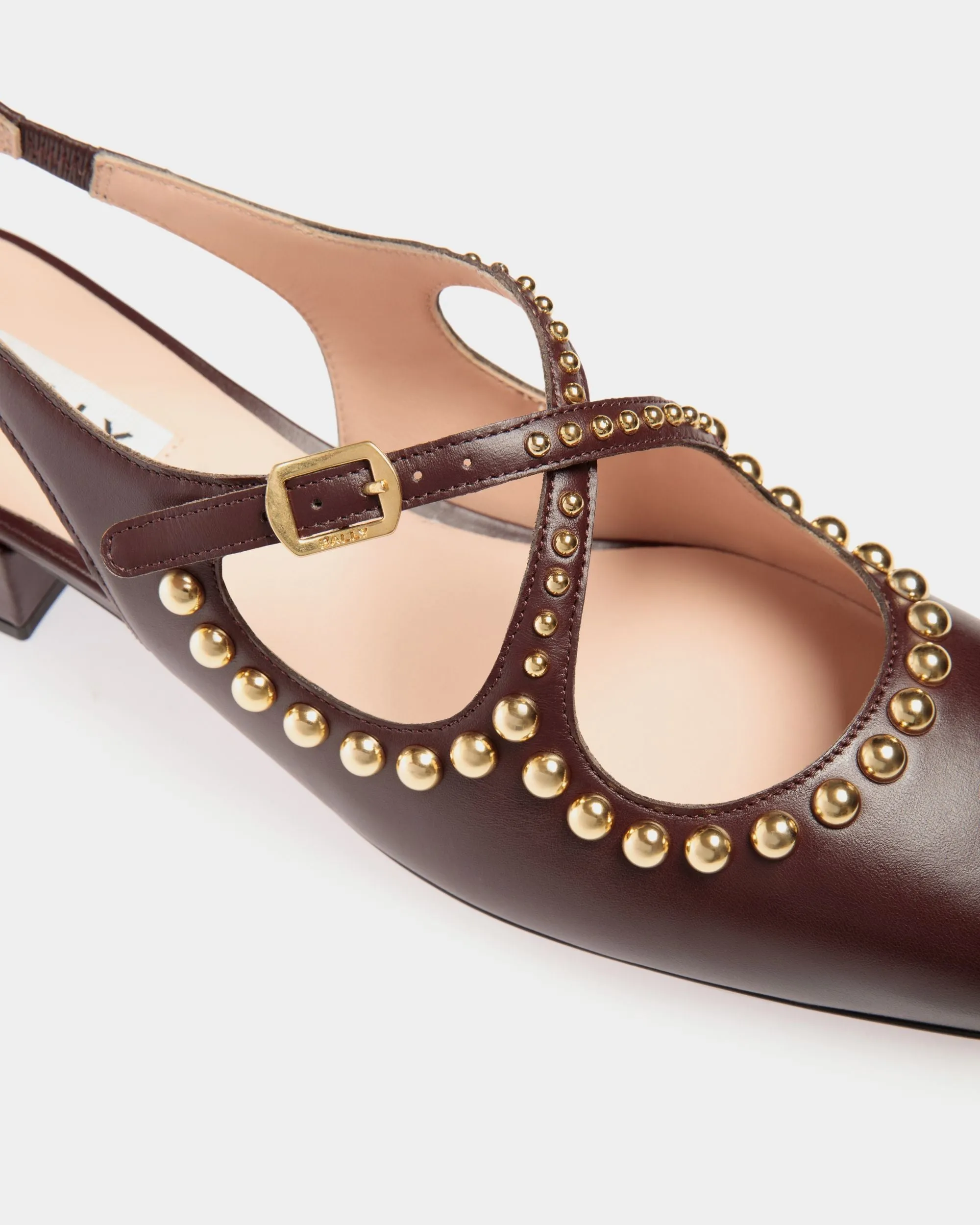 Ballyrina Slingback Pump in Deep Burgundy Leather