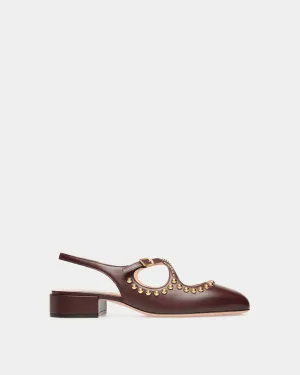 Ballyrina Slingback Pump in Deep Burgundy Leather