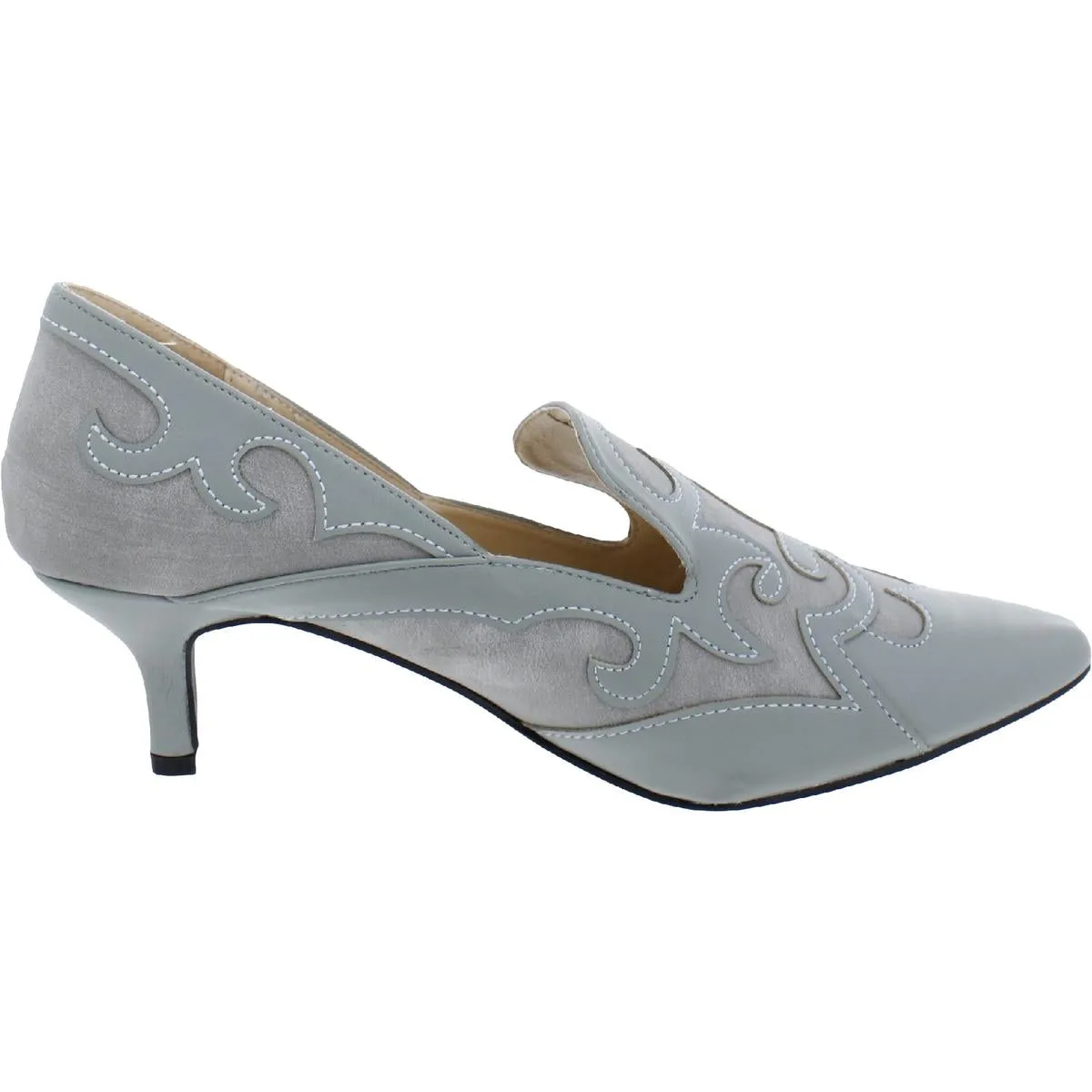 Bellini Womens Bengal Faux Suede Pointed Toe Loafer Heels