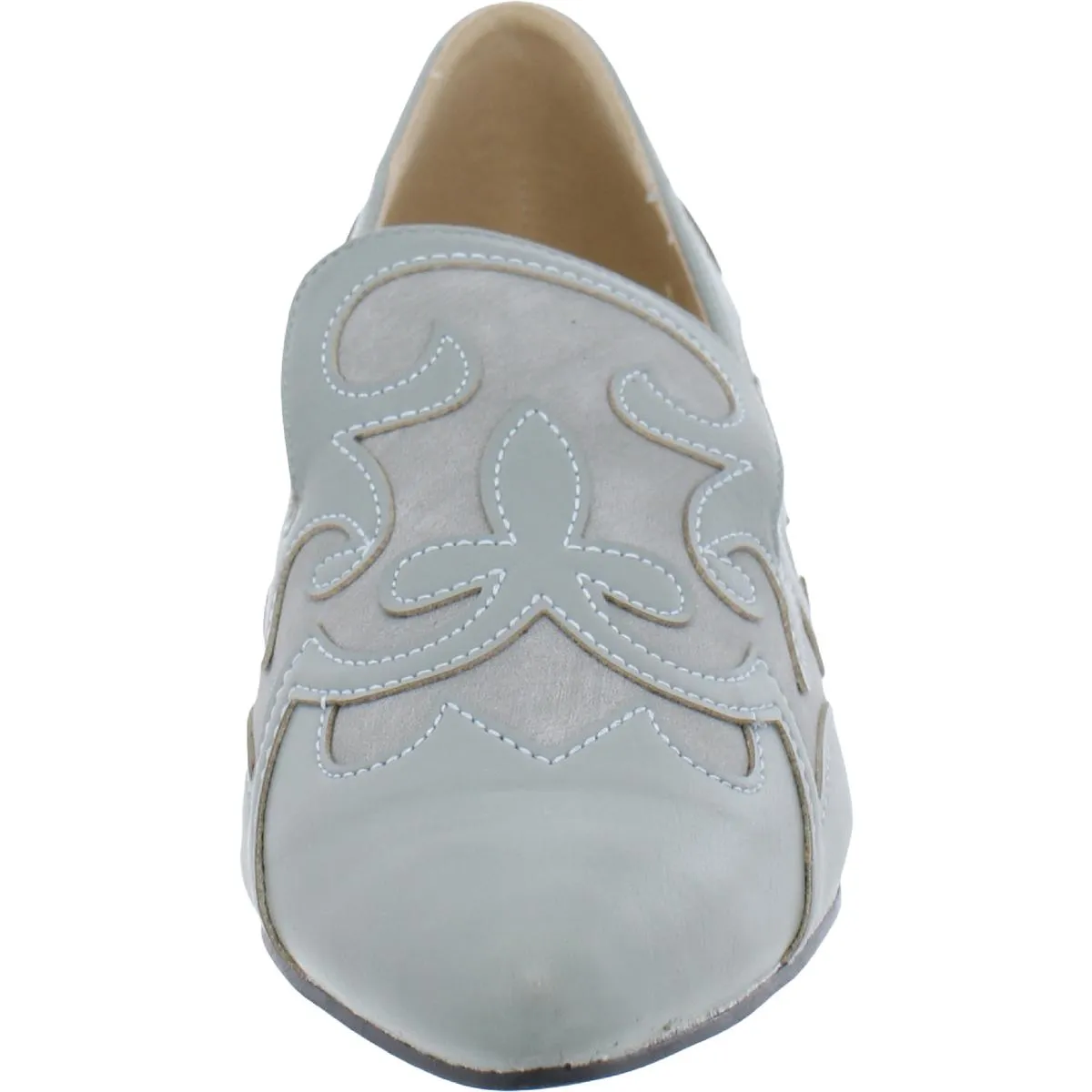 Bellini Womens Bengal Faux Suede Pointed Toe Loafer Heels