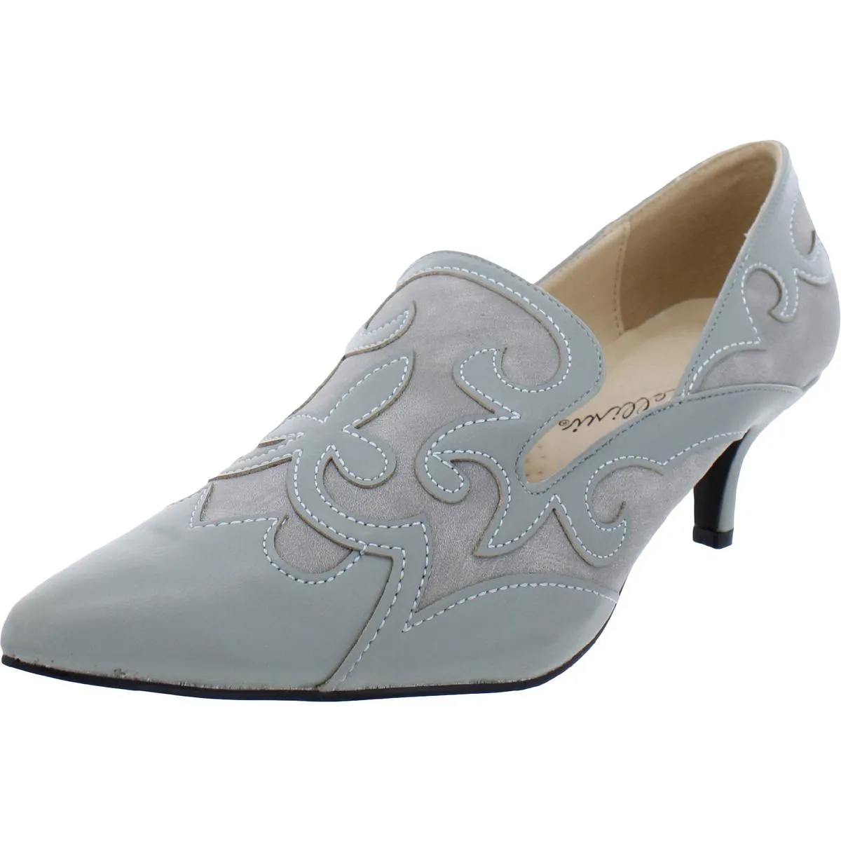 Bellini Womens Bengal Faux Suede Pointed Toe Loafer Heels