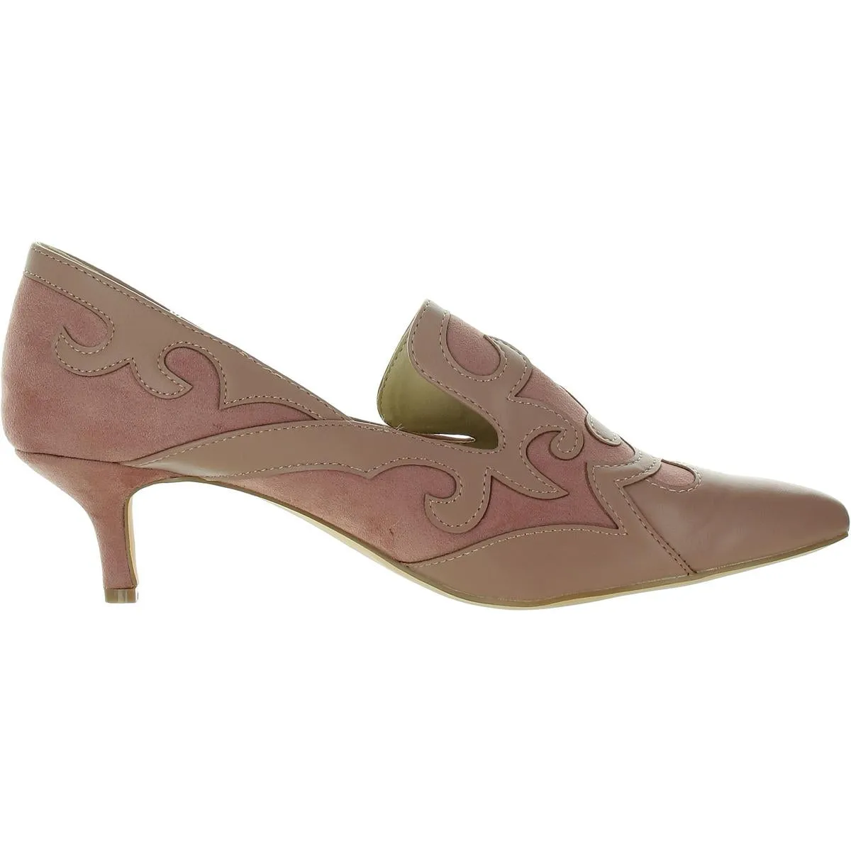 Bellini Womens Bengal Faux Suede Pointed Toe Loafer Heels