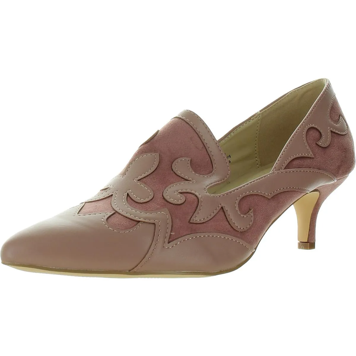Bellini Womens Bengal Faux Suede Pointed Toe Loafer Heels