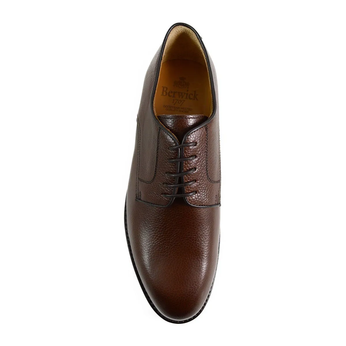 Berwick 1707 Country Grain Plain Derby Shoe (4169) Dark Brown