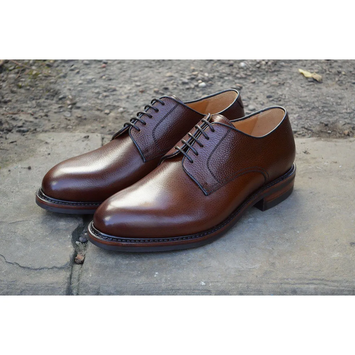 Berwick 1707 Country Grain Plain Derby Shoe (4169) Dark Brown