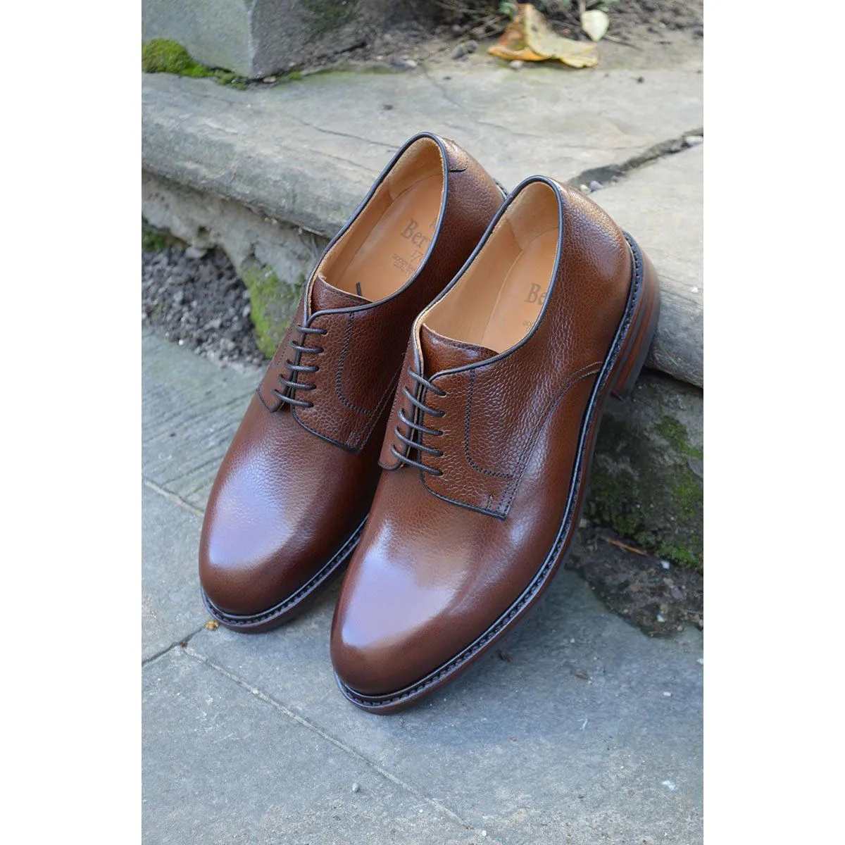 Berwick 1707 Country Grain Plain Derby Shoe (4169) Dark Brown