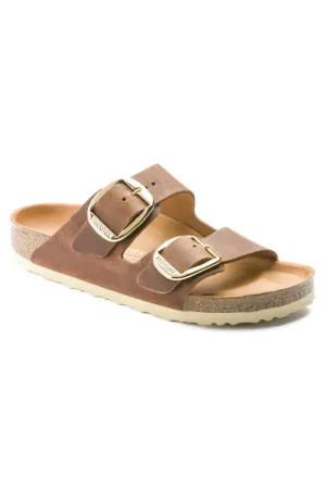 Birkenstock Arizona Oiled Leather Big Buckle Narrow Width in Cognac