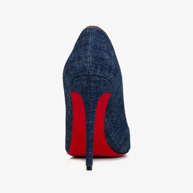 Blue Denim Pump with Low-Cut Vamp