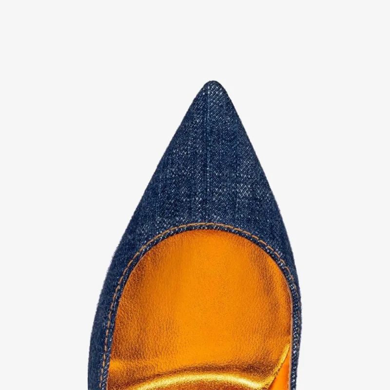Blue Denim Pump with Low-Cut Vamp