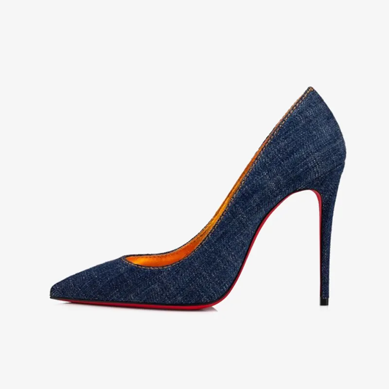 Blue Denim Pump with Low-Cut Vamp