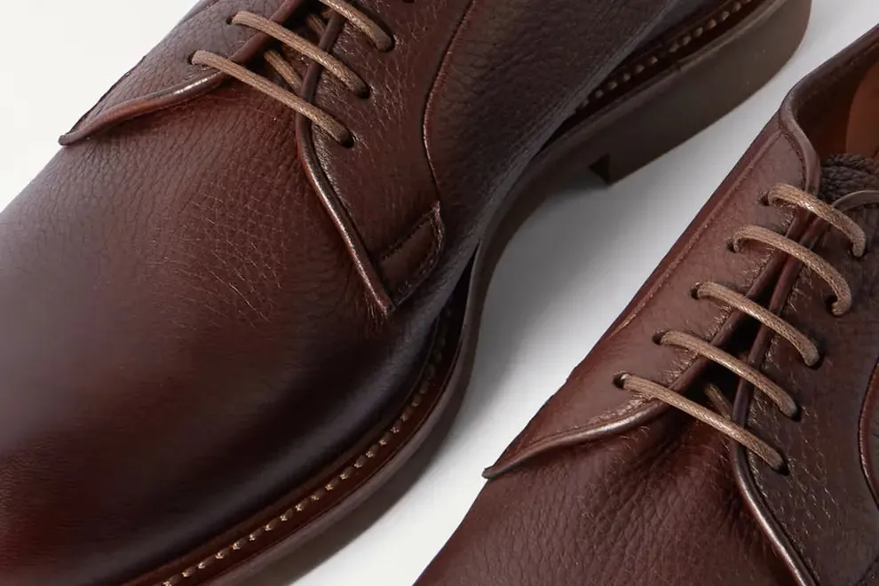 BRUNELLO CUCINELLI Full-Grain Leather Derby Shoes
