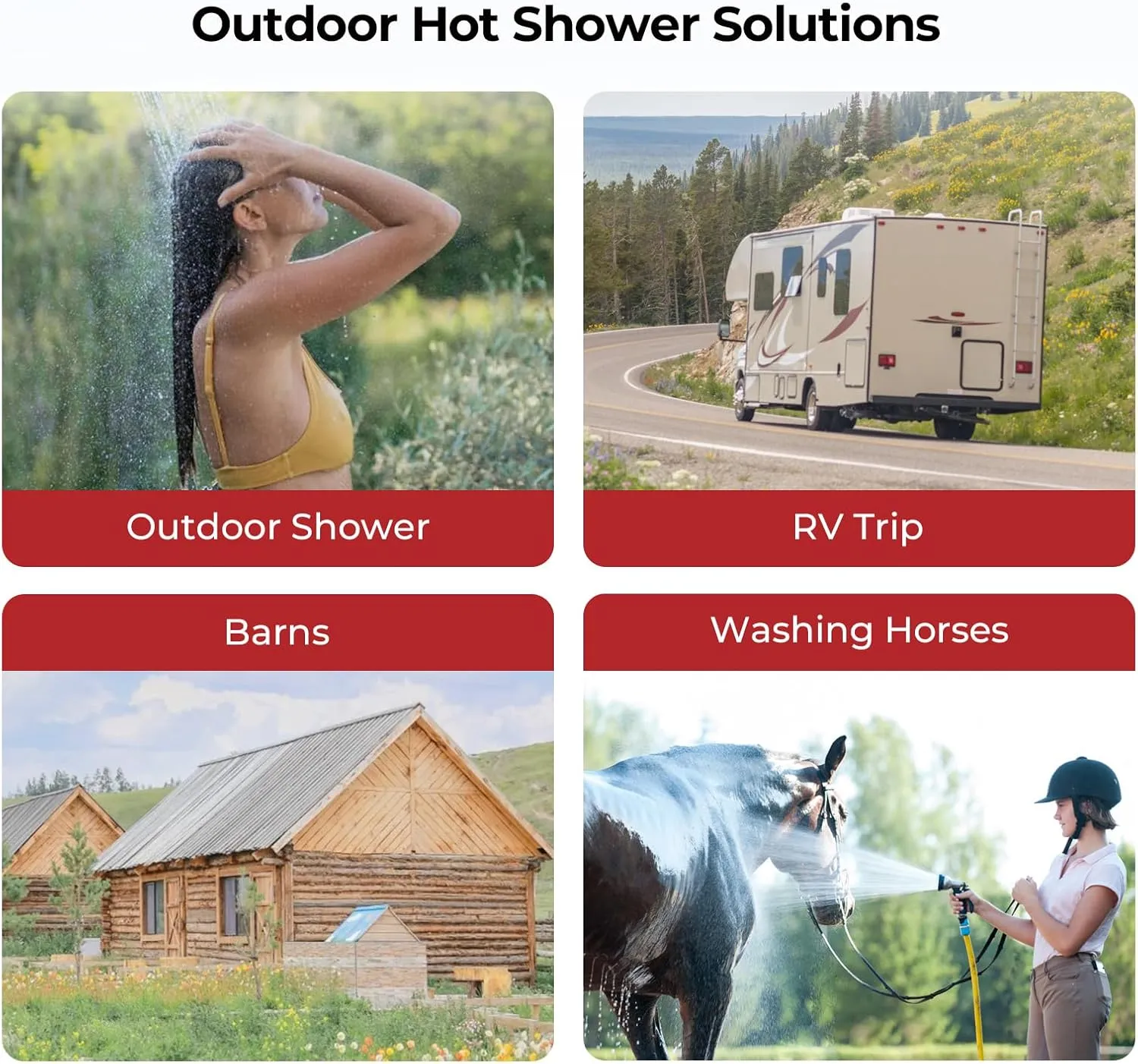 CAMPLUX ENJOY OUTDOOR LIFE 1.32 GPM Outdoor Portable Propane Tankless Water Heater with 1.2 GPM Water Pump Kits, Gray