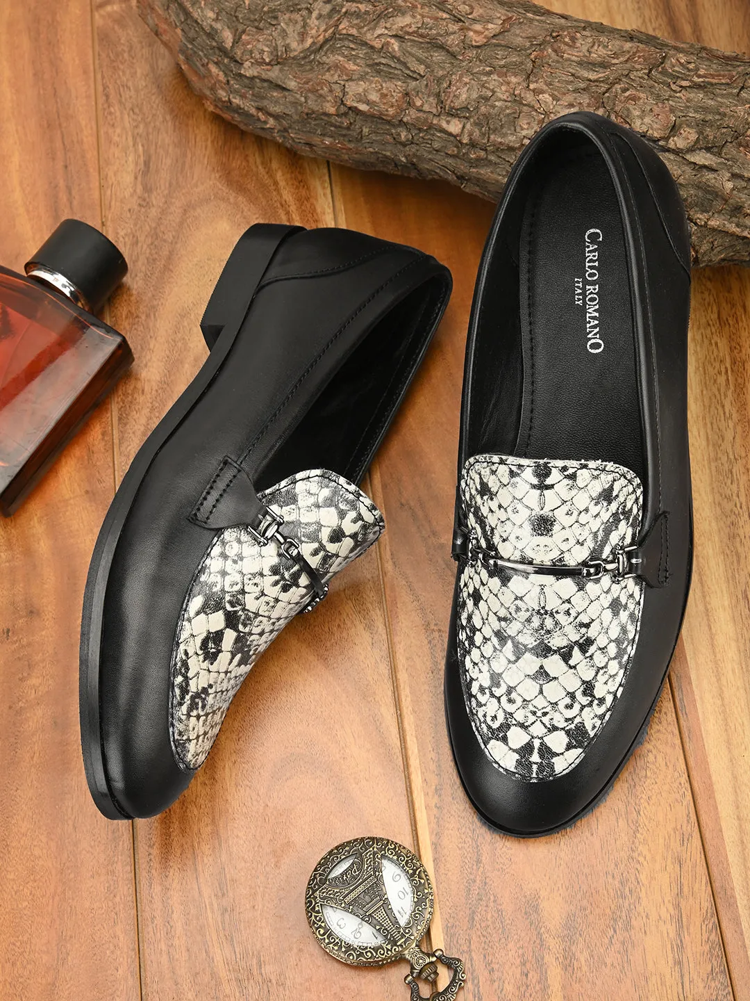 CARLO ROMANO BY WASAN BLACK COLOUR MOCCASIN SHOE FOR WOMEN