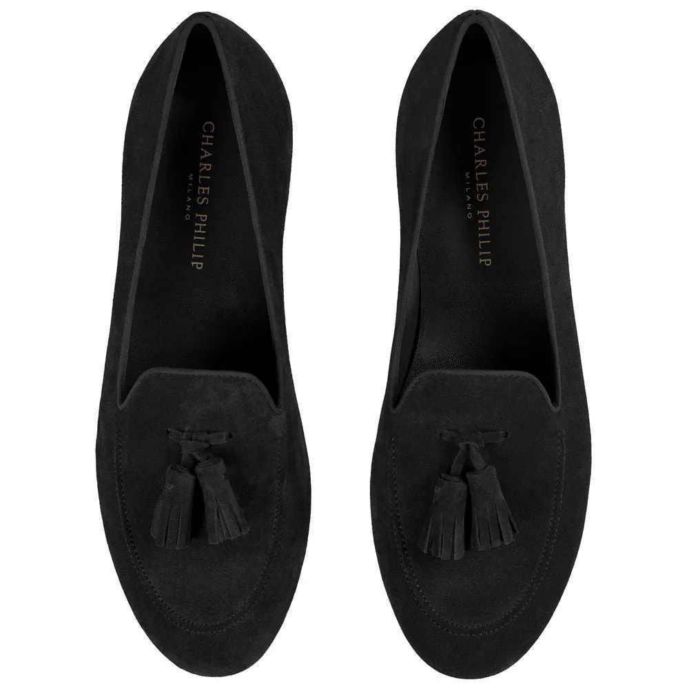 Charles Philip Black Calfskin Loafer