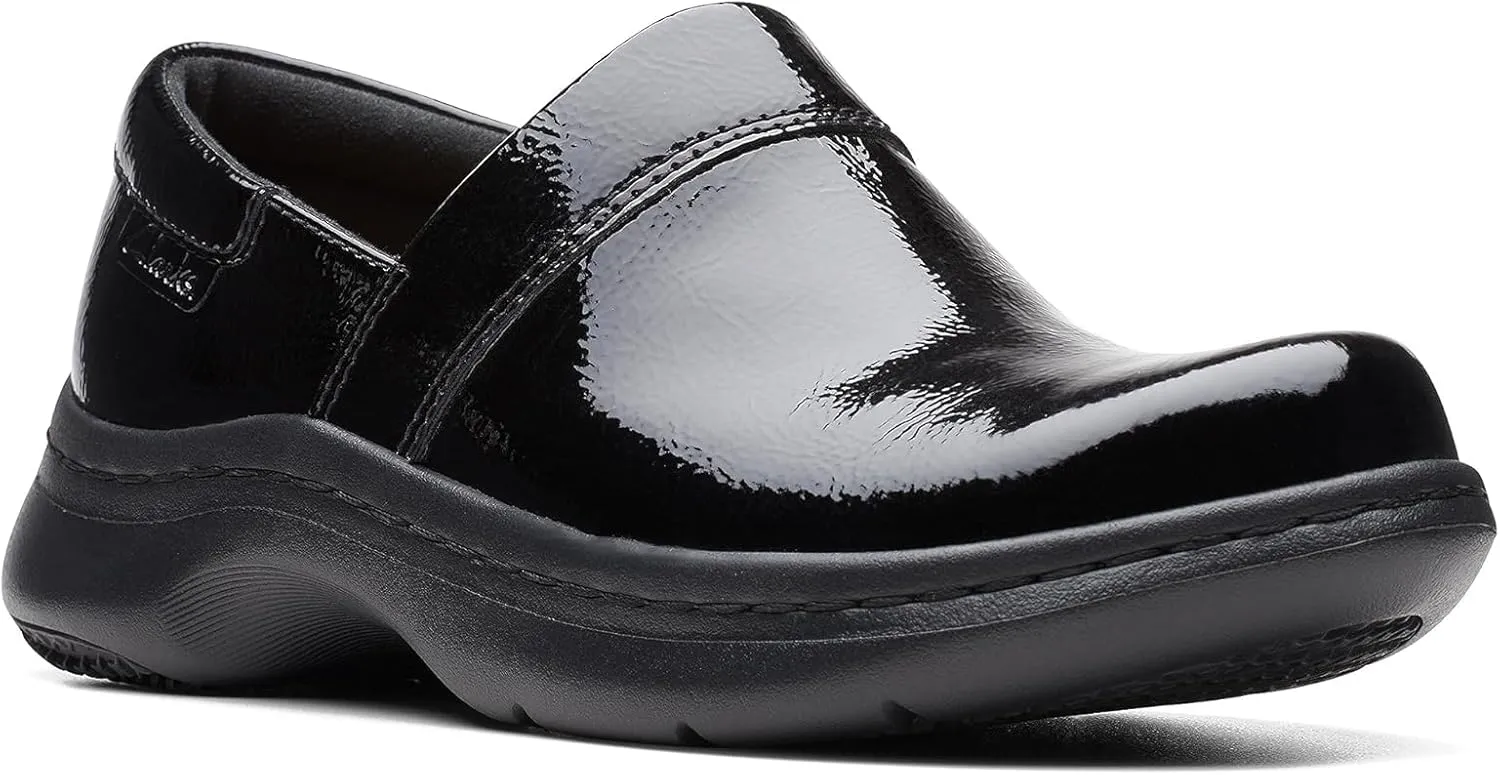 Clarks Unisex ClarksPro Gem Sneaker, Black Pat, 0 US Women