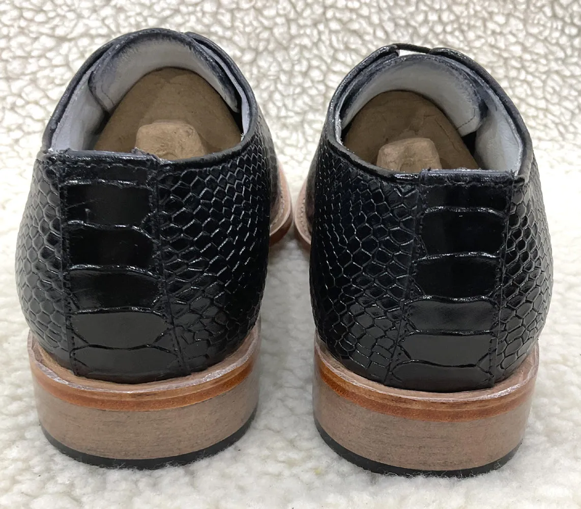 Cobra Embossed Black leather