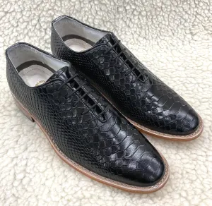 Cobra Embossed Black leather