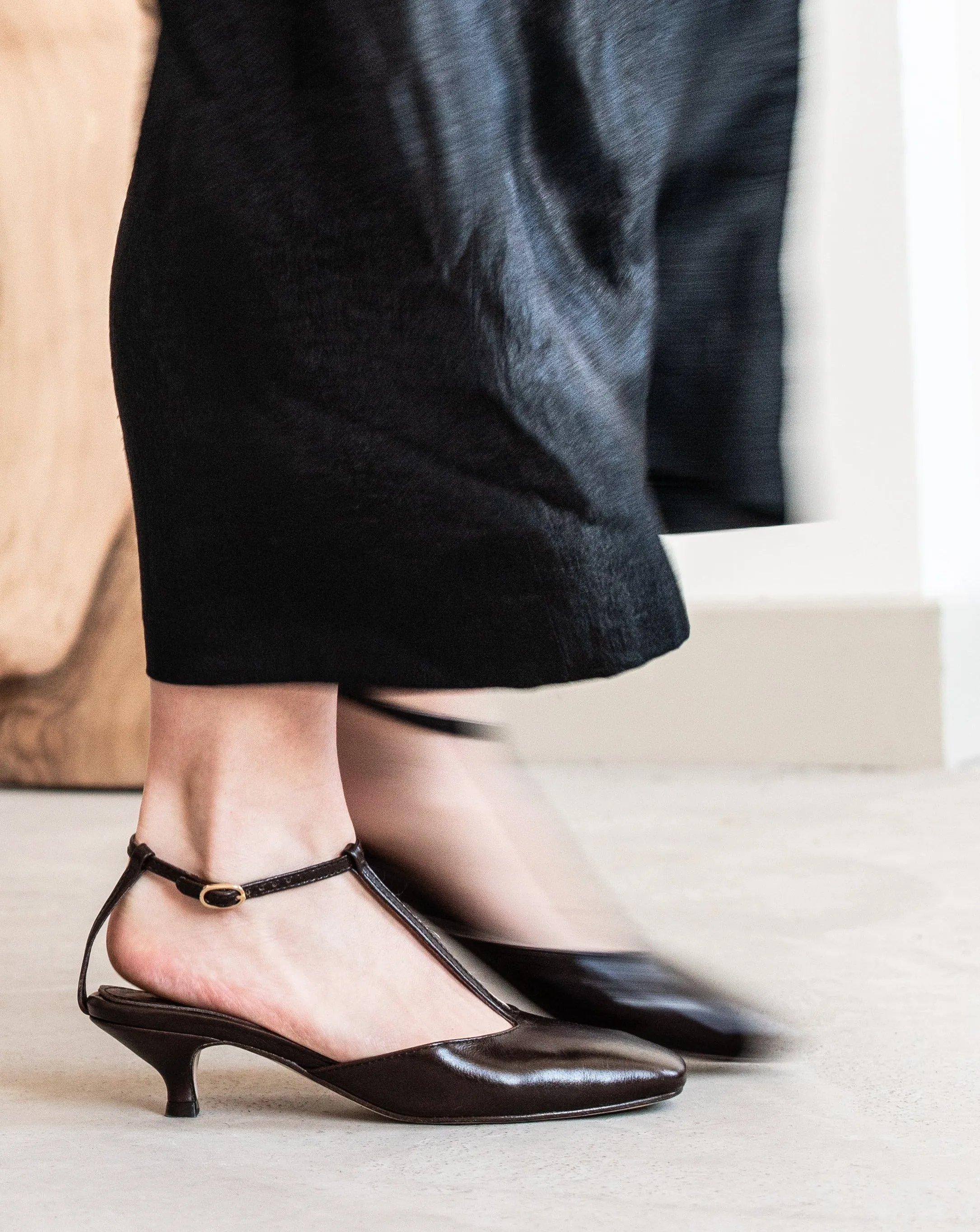 Constance Pump, Black Leather