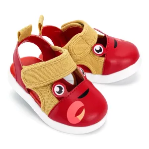 Crab Squeakerless Toddler Sandals  | Red/Tan
