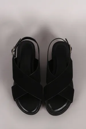 Cross Sandal Bamboo Secure platform Strap Door-to-door delivery Wide