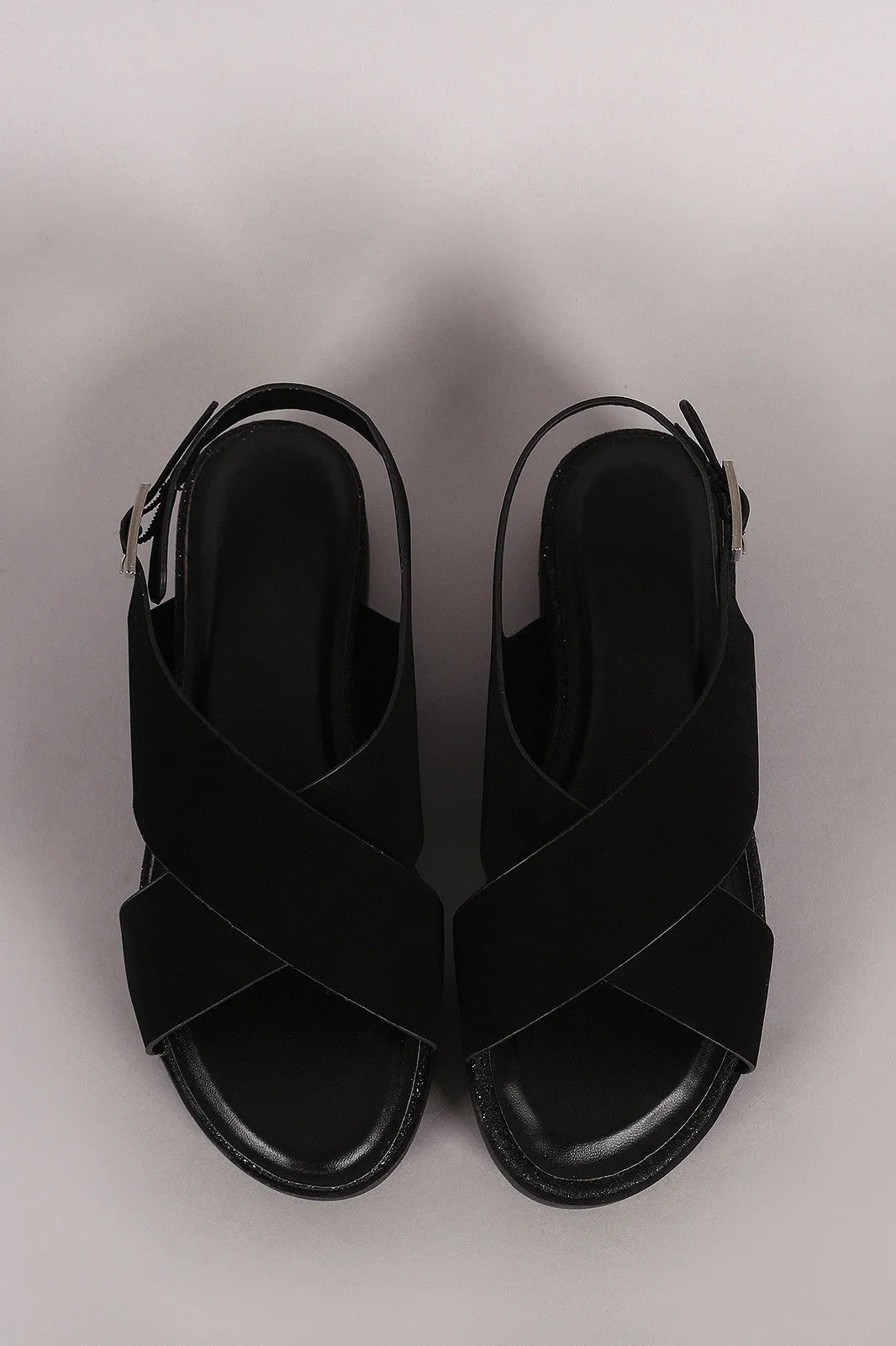 Cross Sandal Bamboo Secure platform Strap Door-to-door delivery Wide