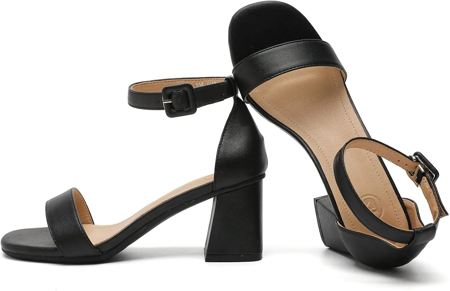 DADAWEN Women's Open Toe Ankle Strap Low Block Chunky Heels Sandals Bridesmaid Wedding Bridal Party Evening Homecoming Prom Dress Pump Shoes
