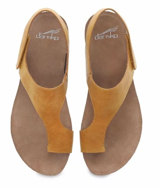 Dansko Reece Mango Waxy Burnished Womens Casual Leather Sandals 6024-465300