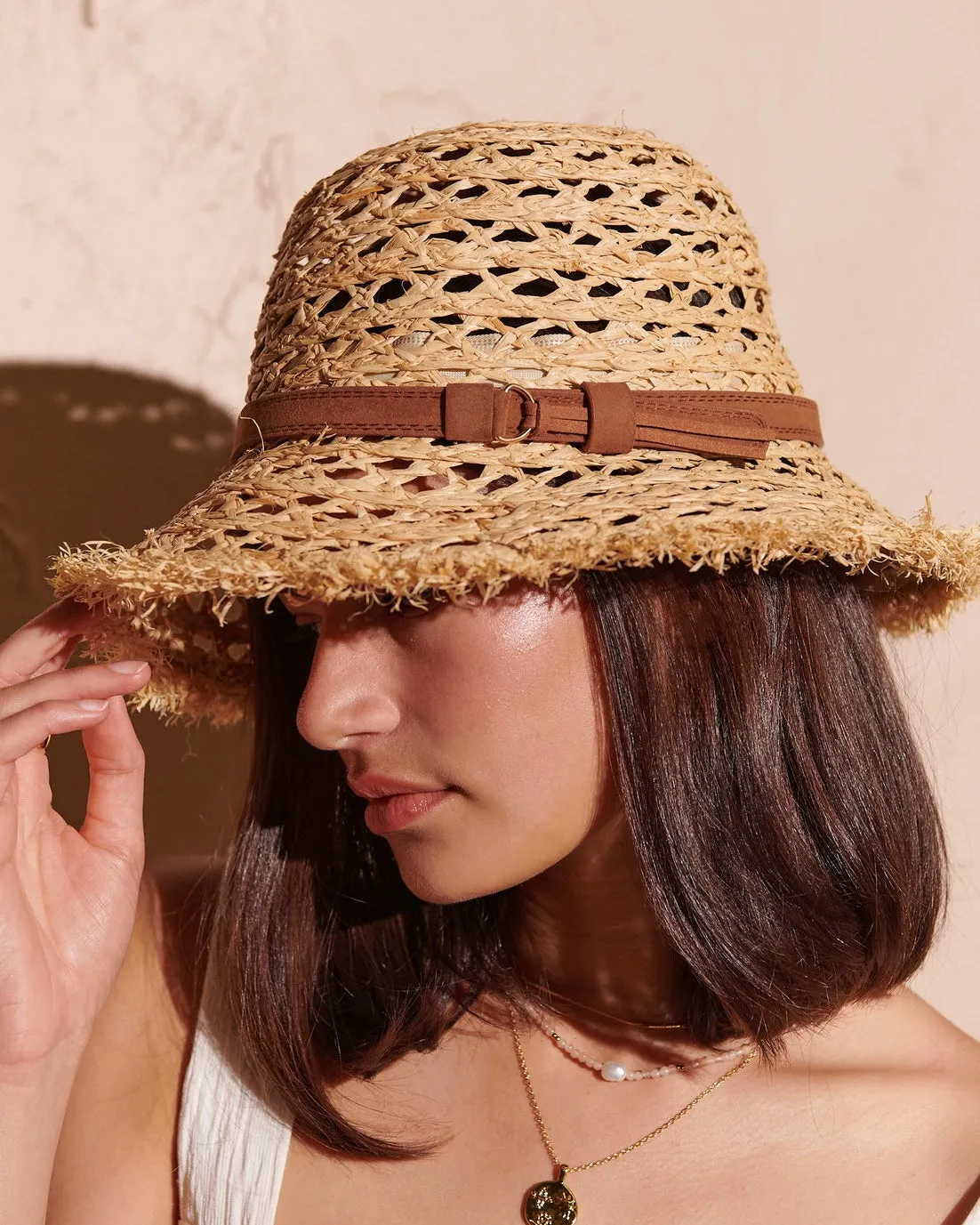 Derby Frayed Summer Straw Hat