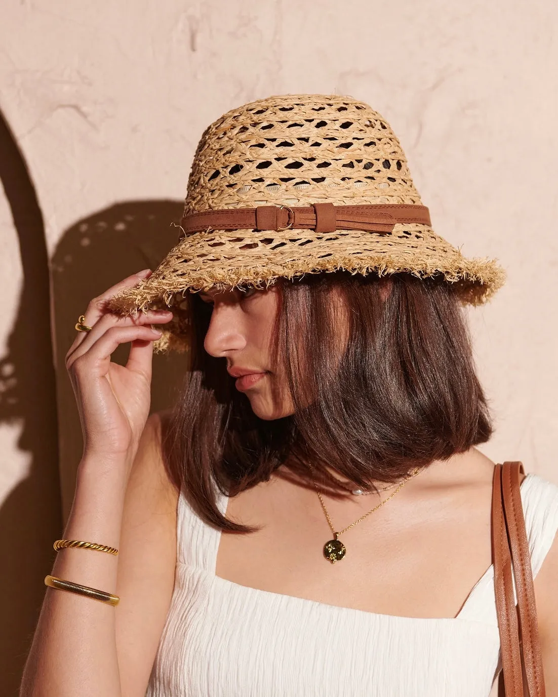 Derby Frayed Summer Straw Hat