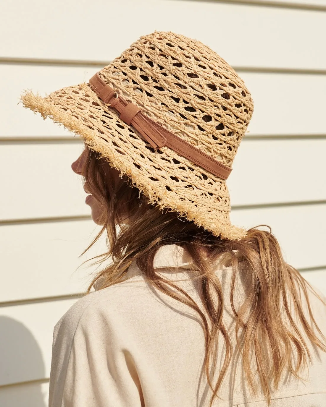 Derby Frayed Summer Straw Hat