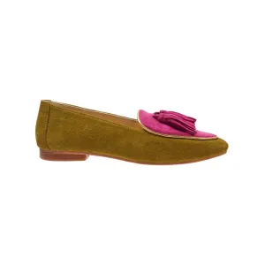 Diana in Martini Olive and Fuchsia
