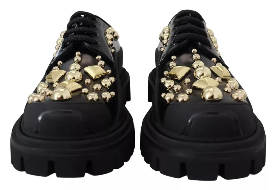 Dolce Highly-rated Derby Embellished Gabbana Black Huge reduction Leather & Shoes Trekking