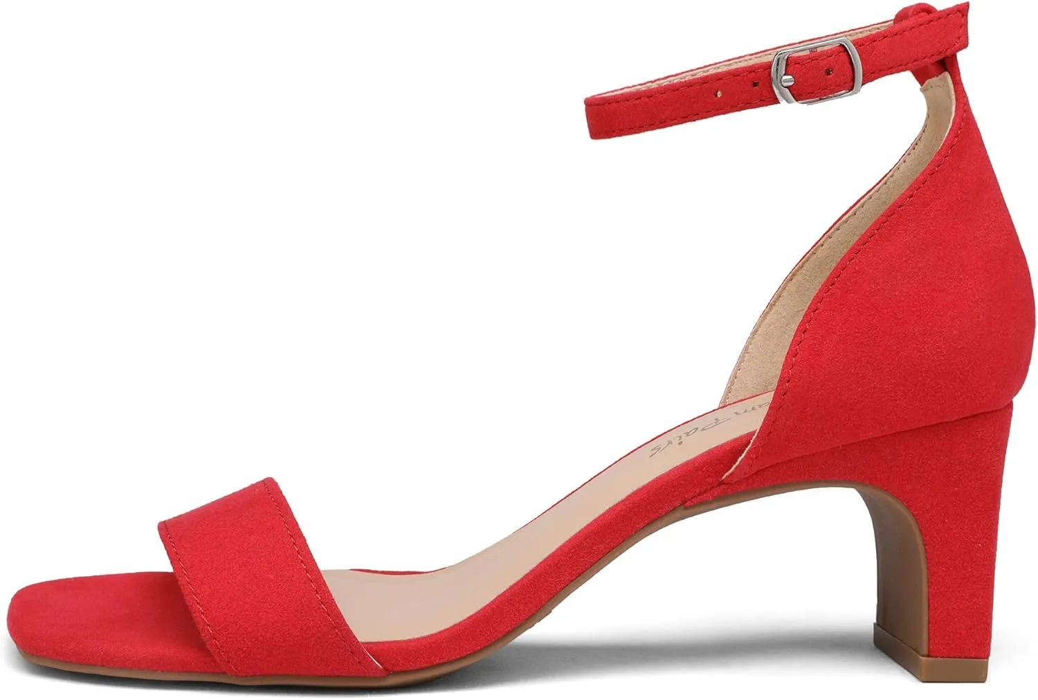 DREAM PAIRS Women's Square Toe Low Block Chunky Heels Open Toe Ankle Strap Dress Pump Shoes